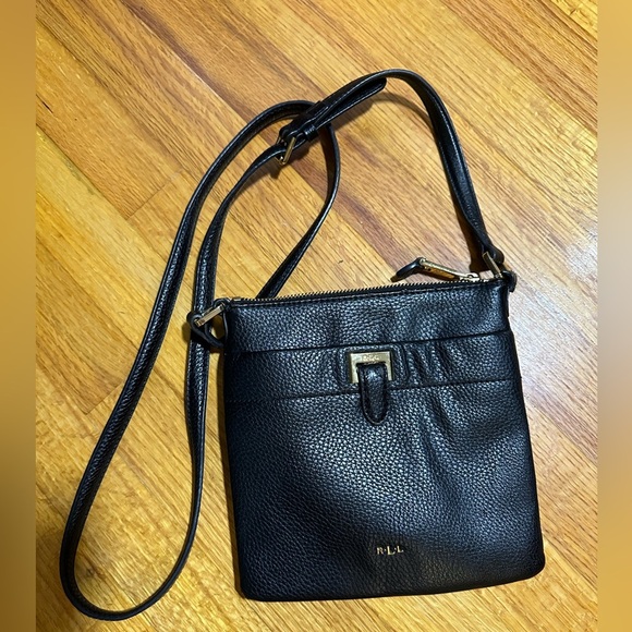 LAUREN RALPH LAUREN Women's Mini Crossbody Bag Pebbled Black - Picture 1 of 11